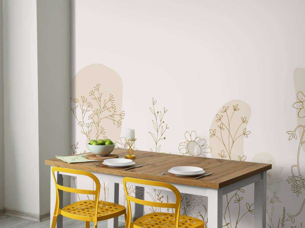 Flower field high beige and nature colours