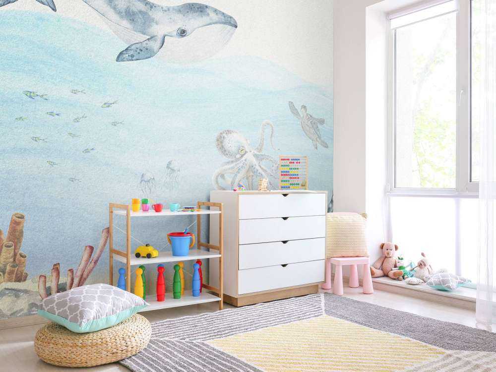 Underwater world with a whale