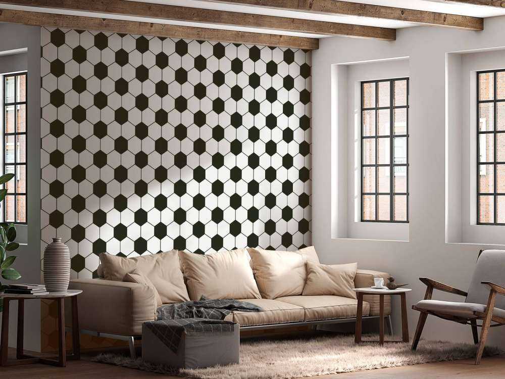 Black and white geometric polygons
