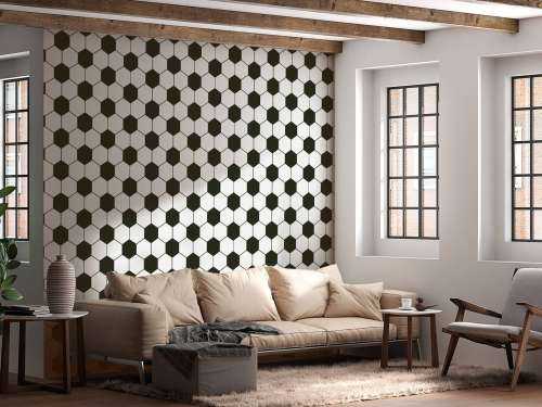Black and white geometric polygons