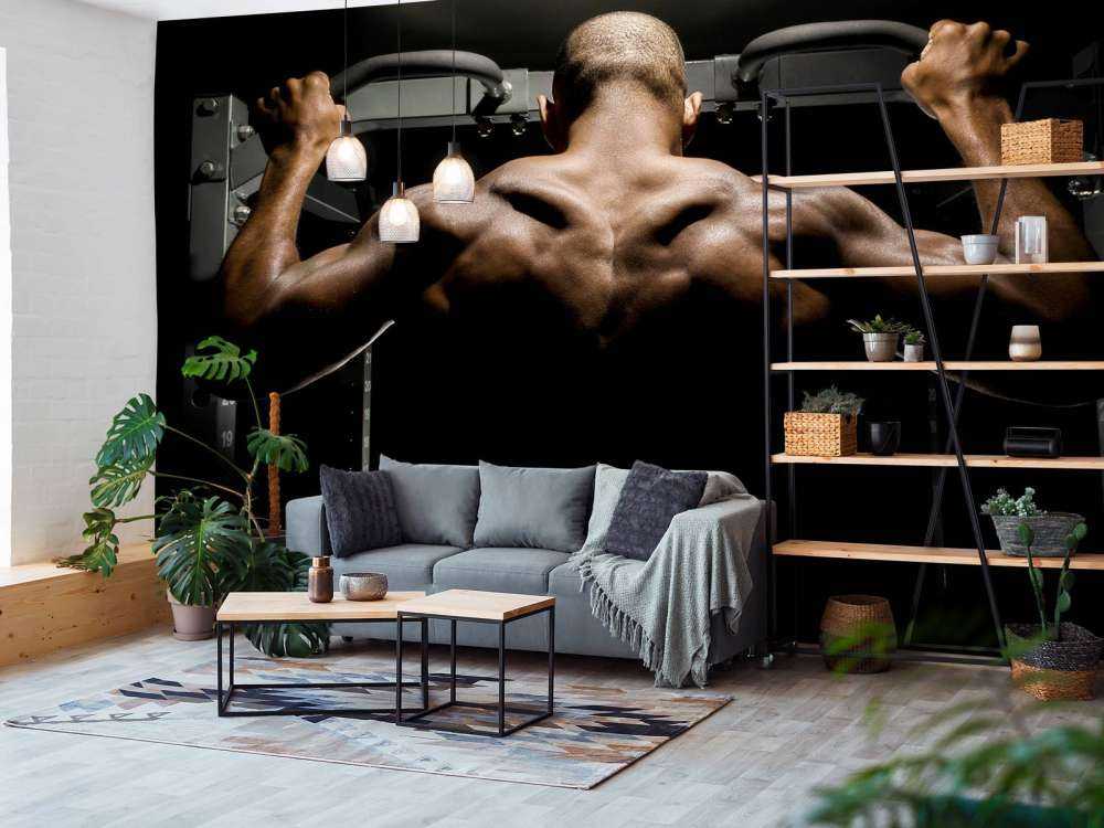 Man with a muscular back