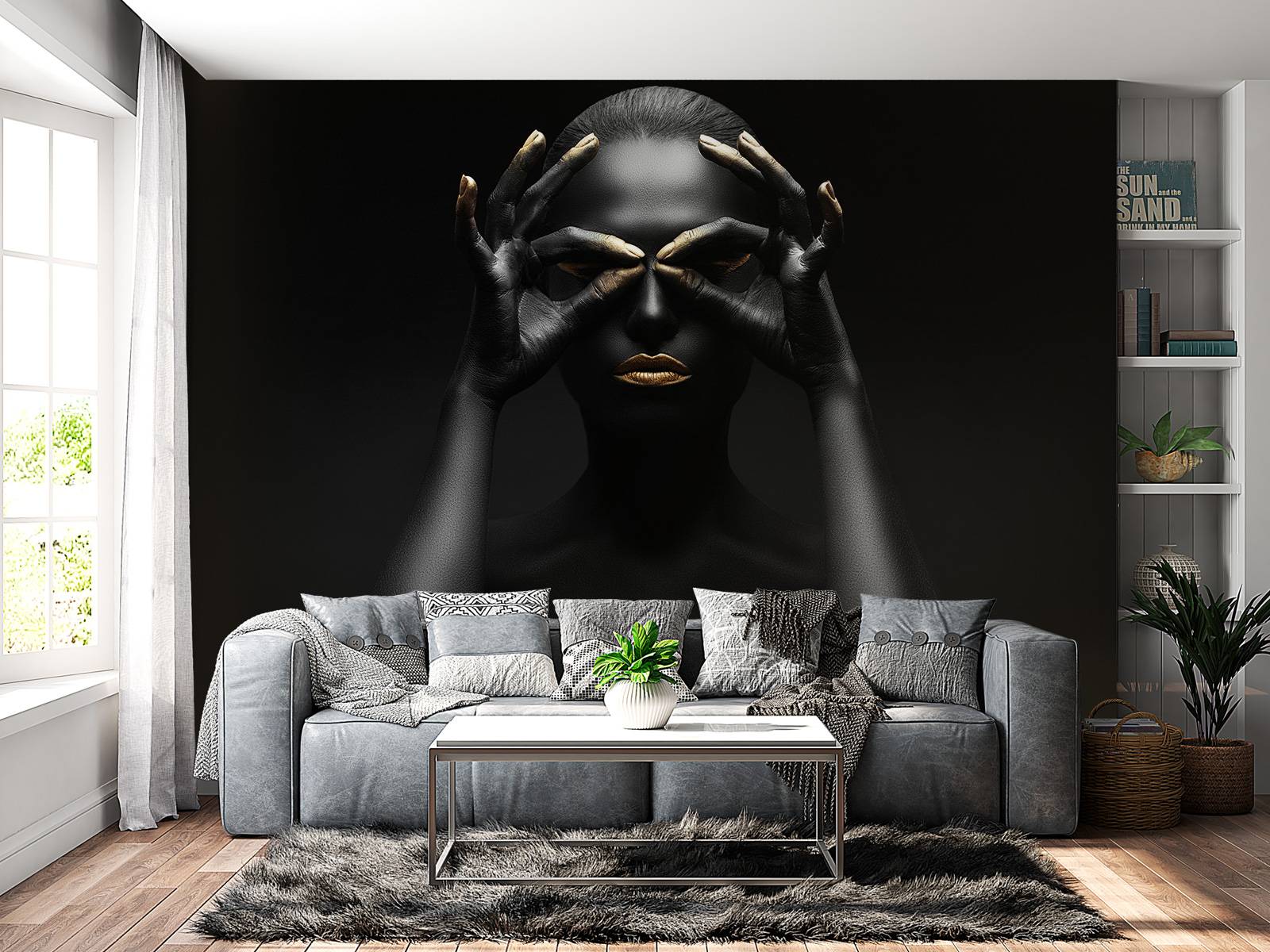 Black painted woman