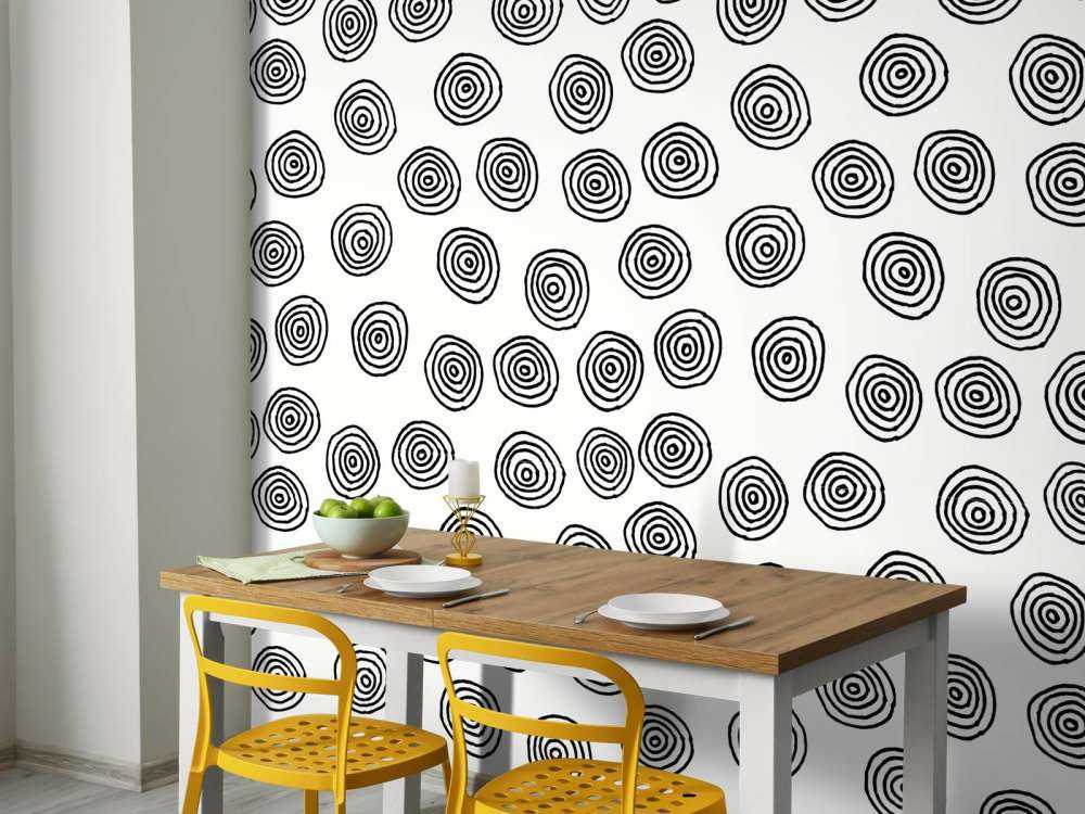 Abstract circles in black and white