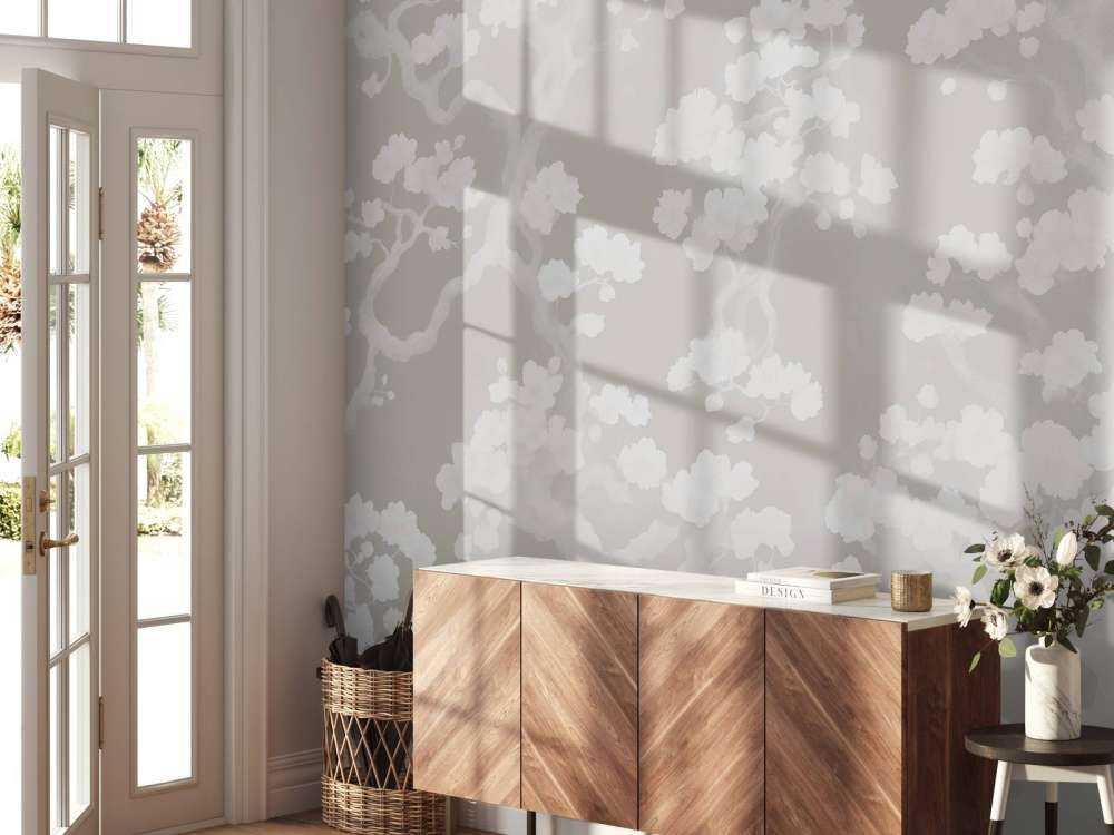 Wonderful blooming forest - taupe