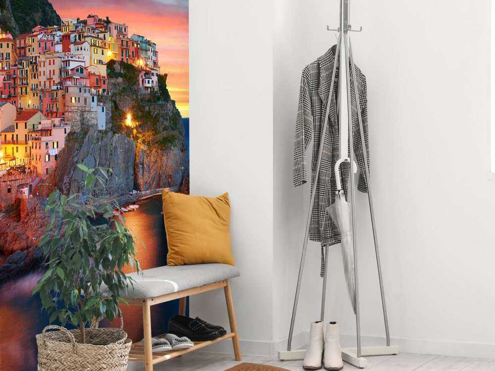 Italian town at sunset