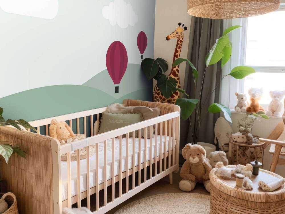 Hills with hot air balloons