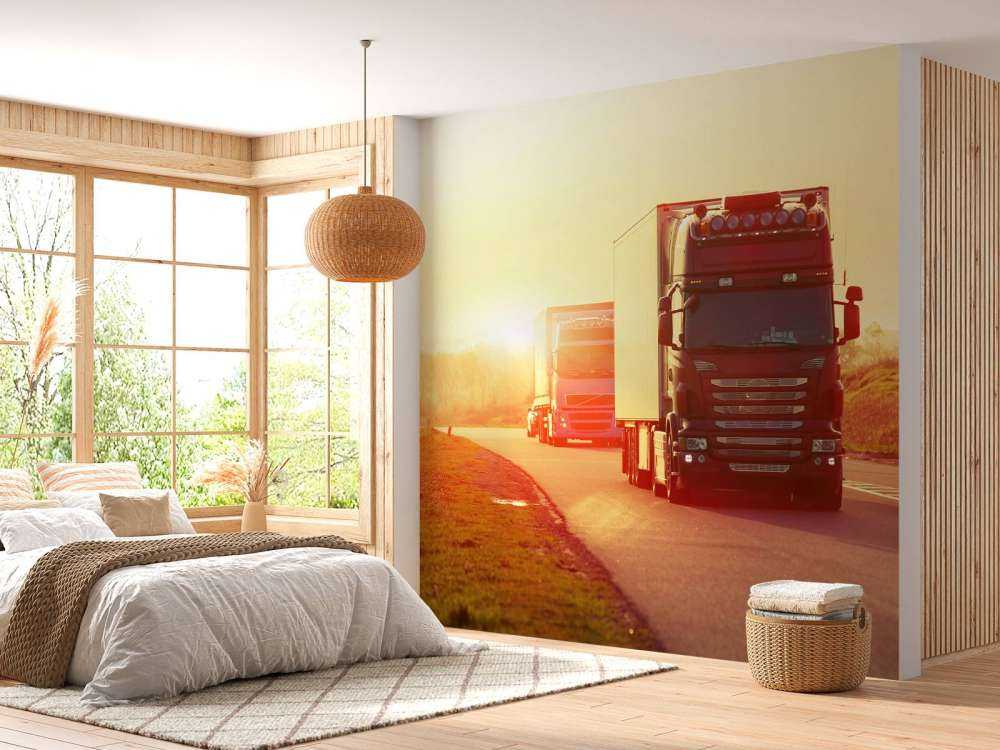 Trucks on a motorway