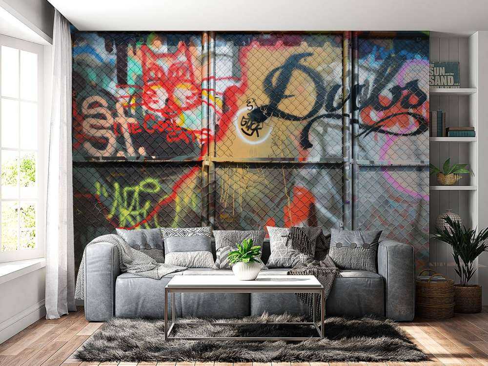 Graffiti on steel doors
