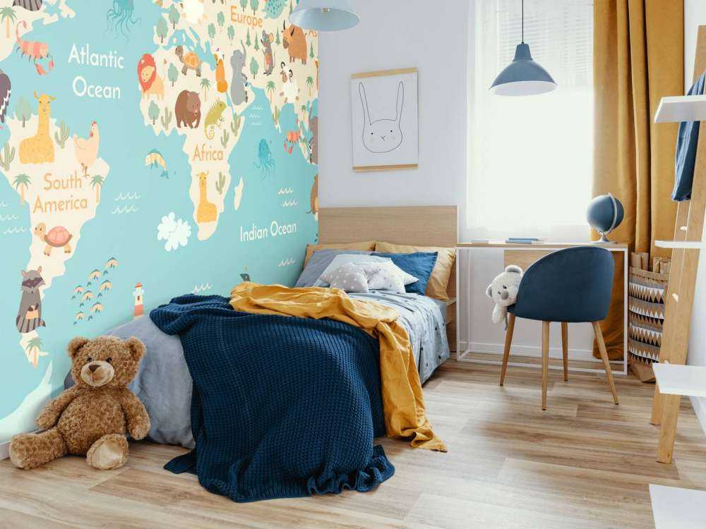 World map with animals