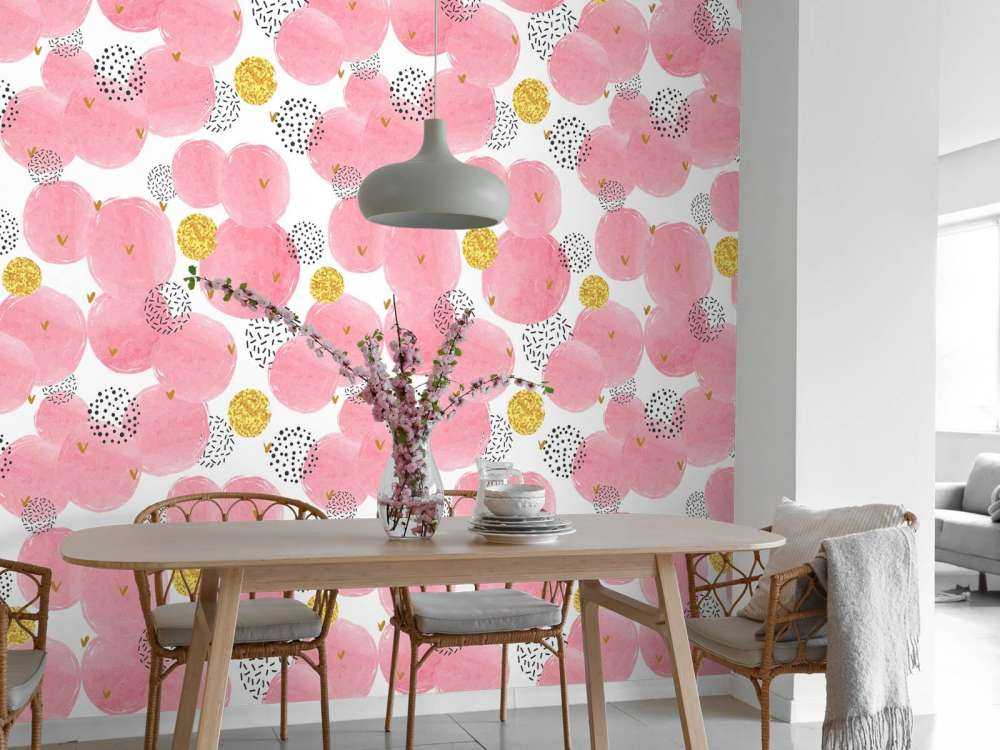 Pink and golden circles