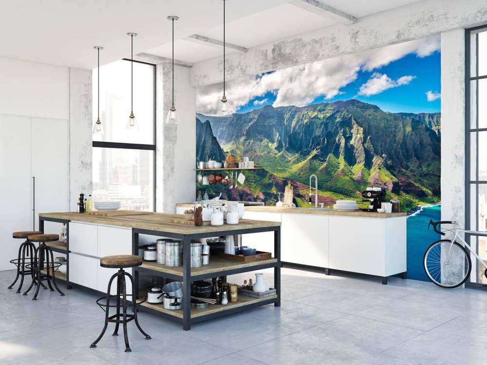 Mountains along the coast