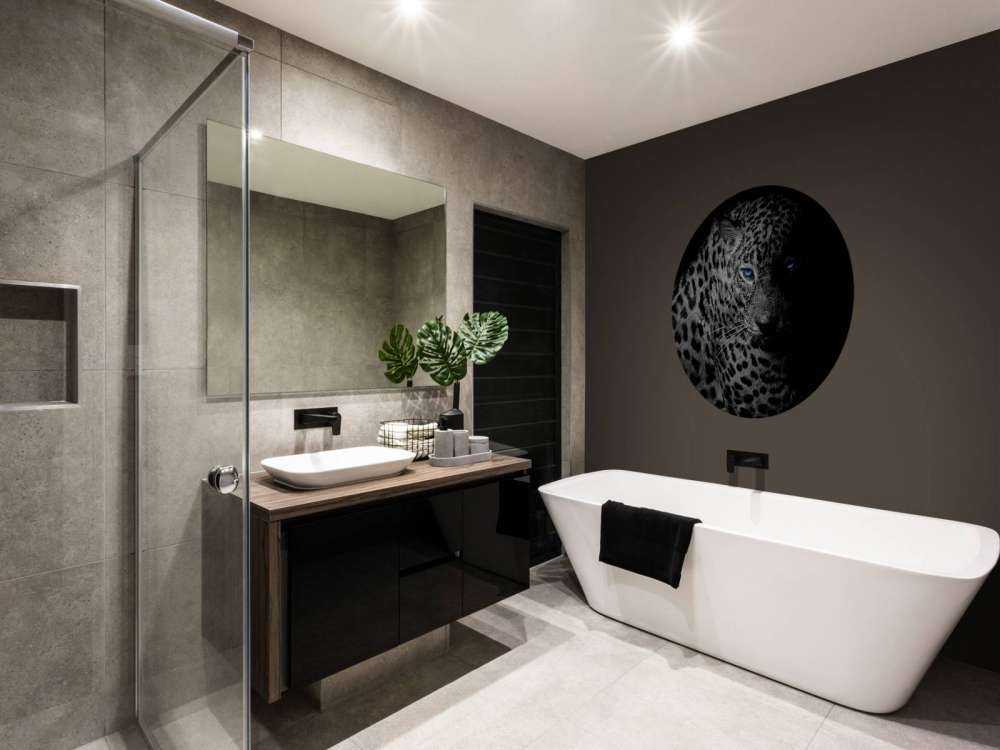 Leopard on black background