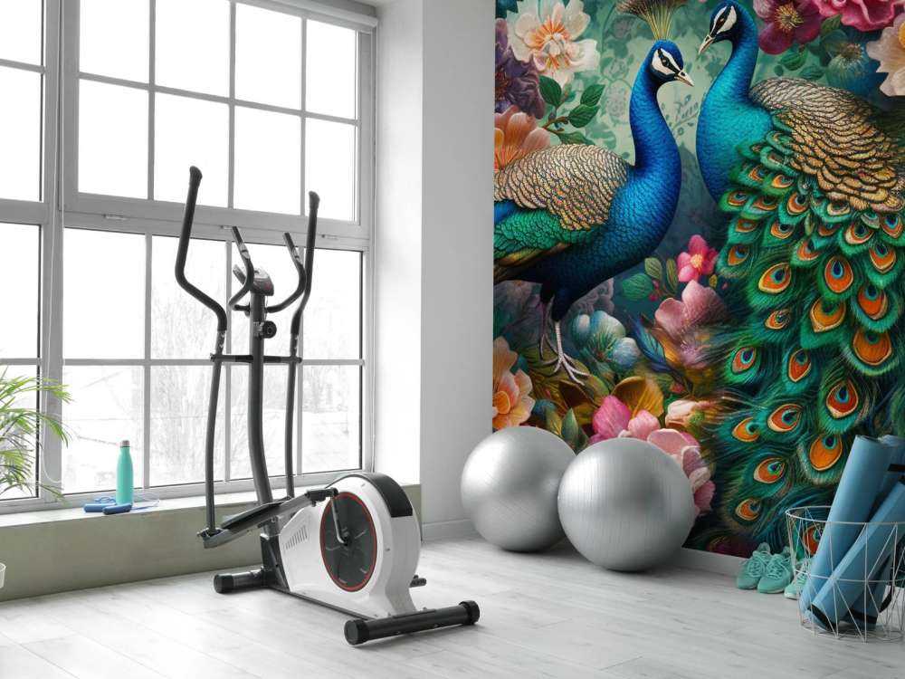 Floral Ball with Peacocks