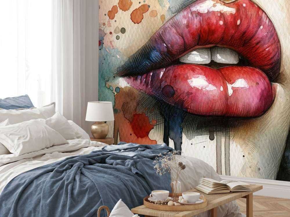 Watercolor Woman Lips #1