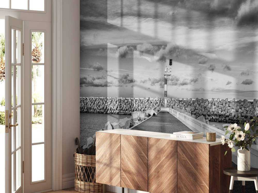 Quay wall of the marina of Cadzand Bad 