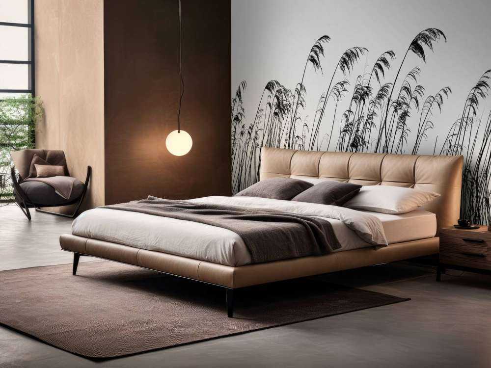 Reed along the waterfront in black and white