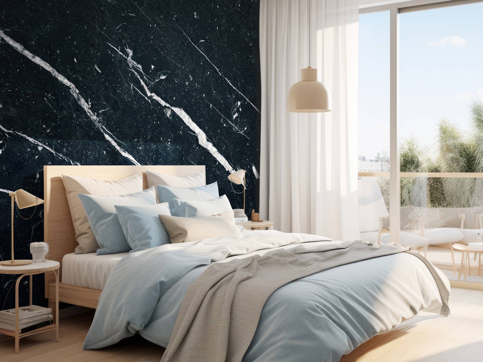 Dark marble with white veins