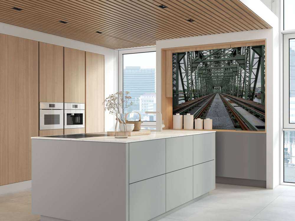 Monumental railroad bridge De Hef in Rotterdam  