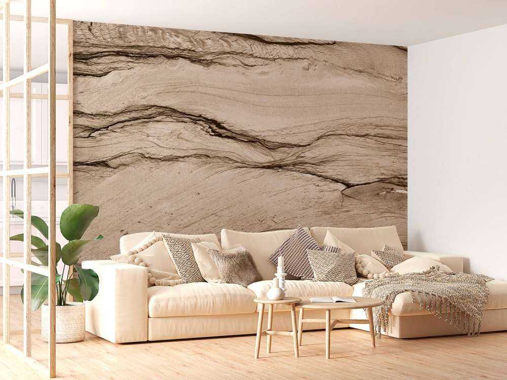 Wavy beige marble