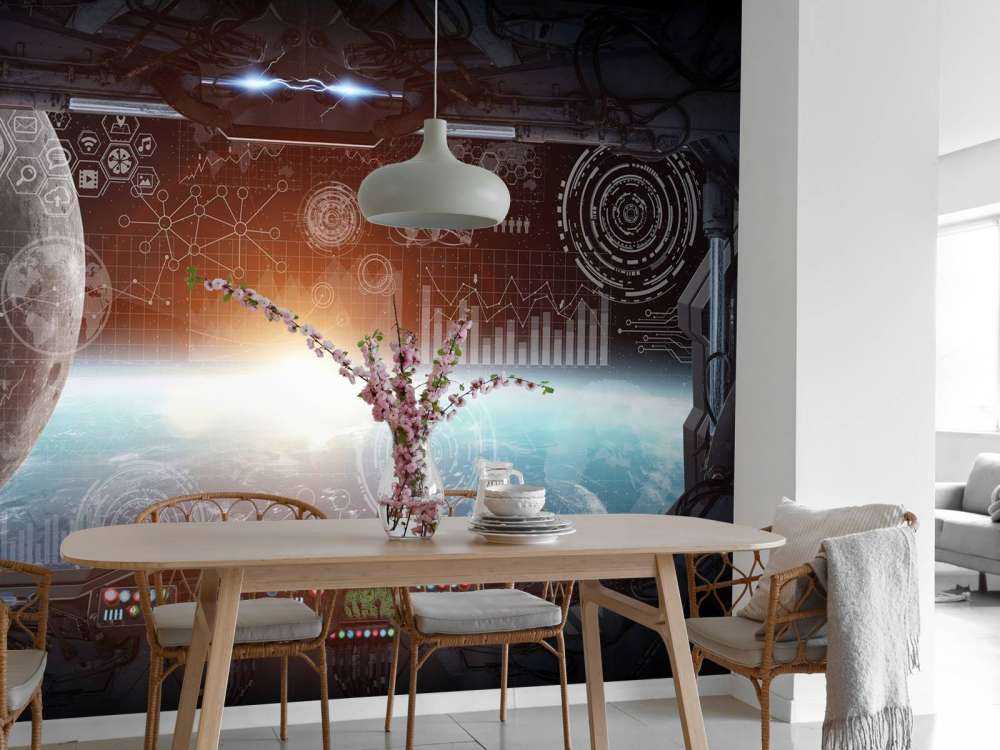 The earth from a space station