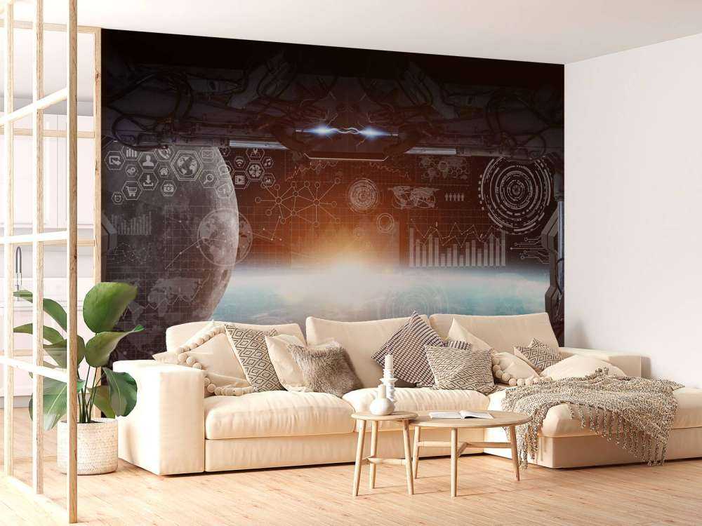 The earth from a space station