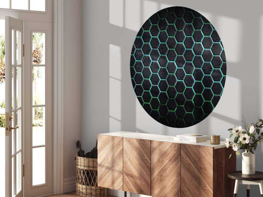 Hexagons with green lights