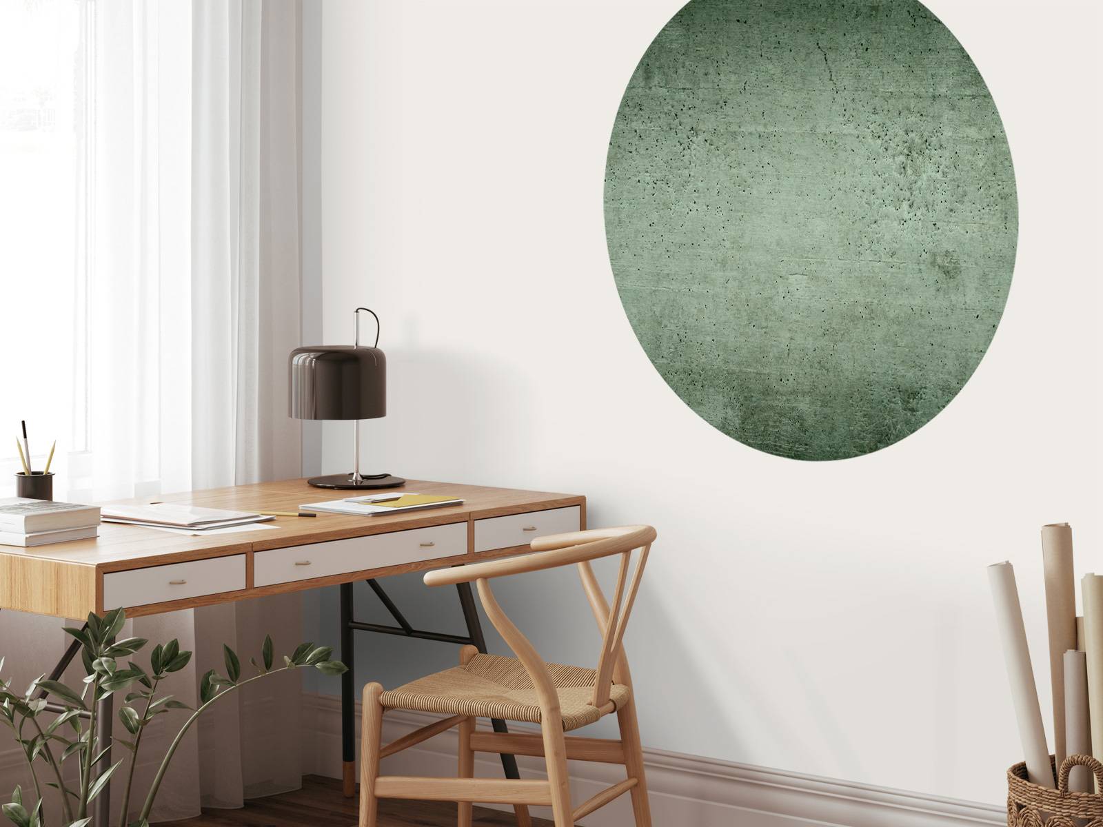 Green concrete wall