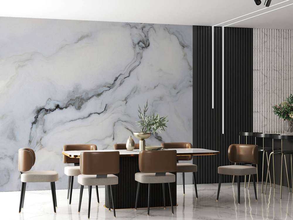 White curly marble