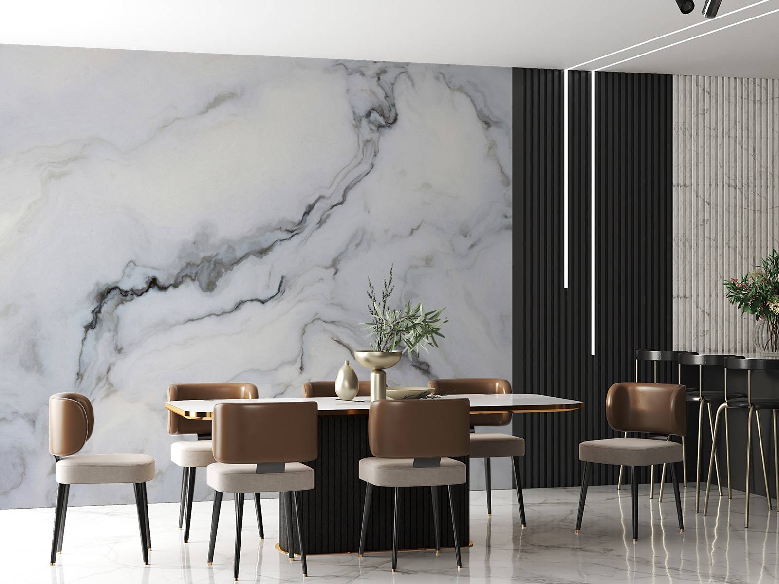 White curly marble