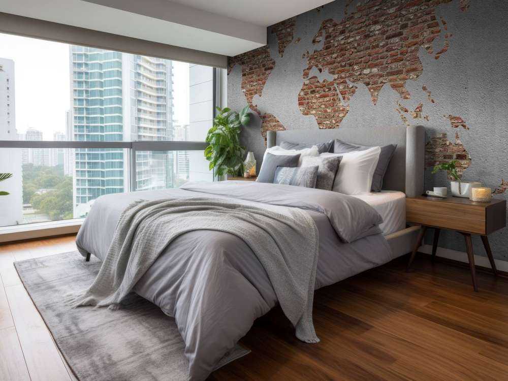 World map with bricks