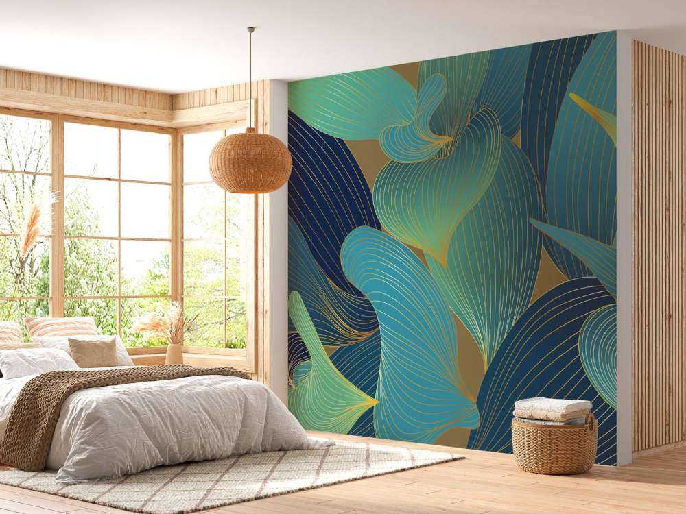 Blue and green leaves