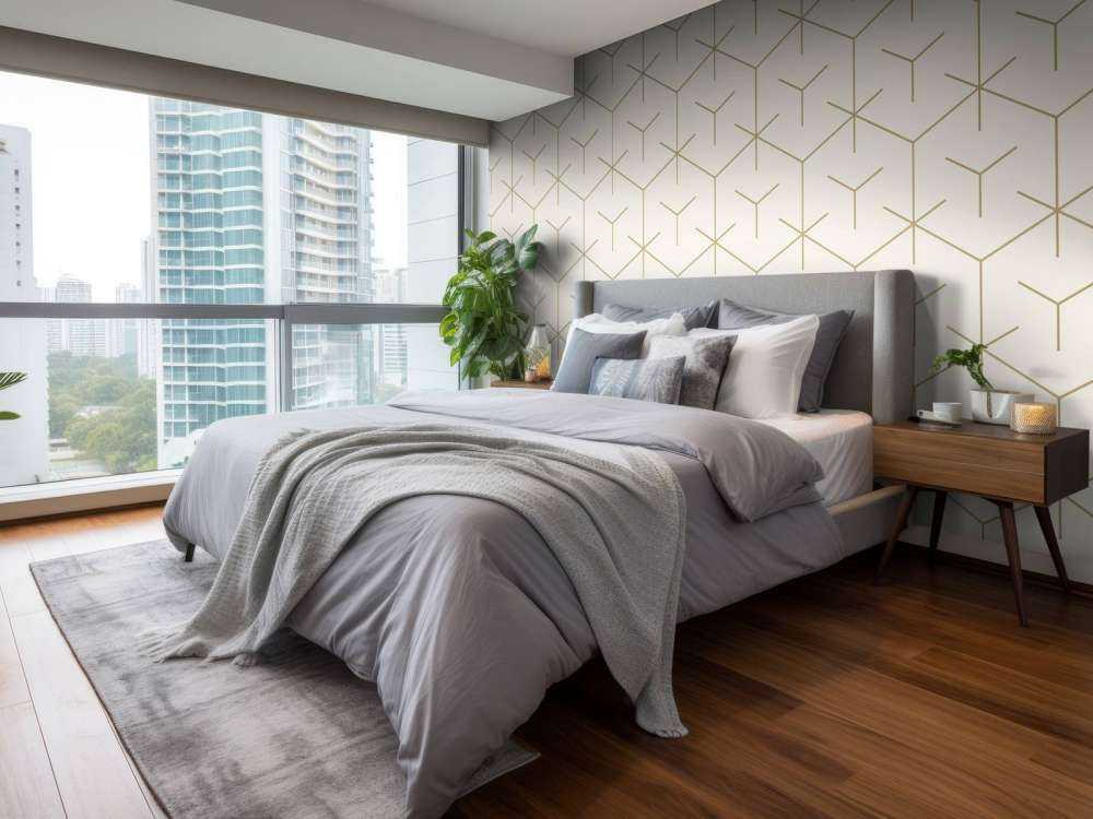 Geometric hexagons, white