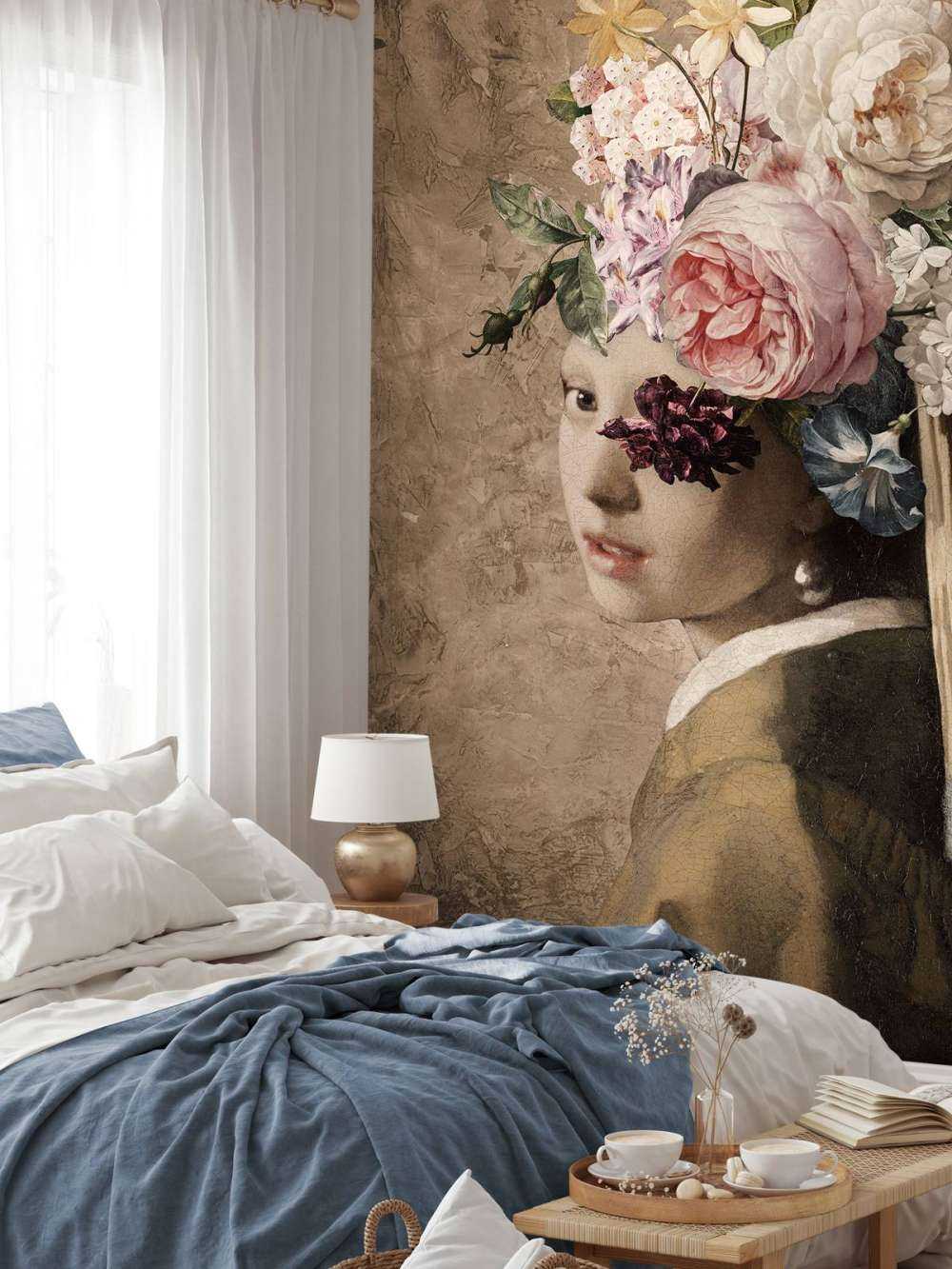 Girl with a pearl earring - flower design