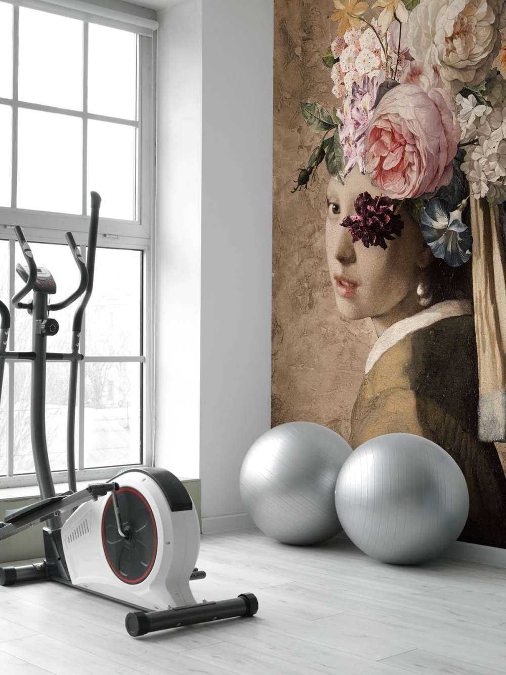 Girl with a pearl earring - flower design