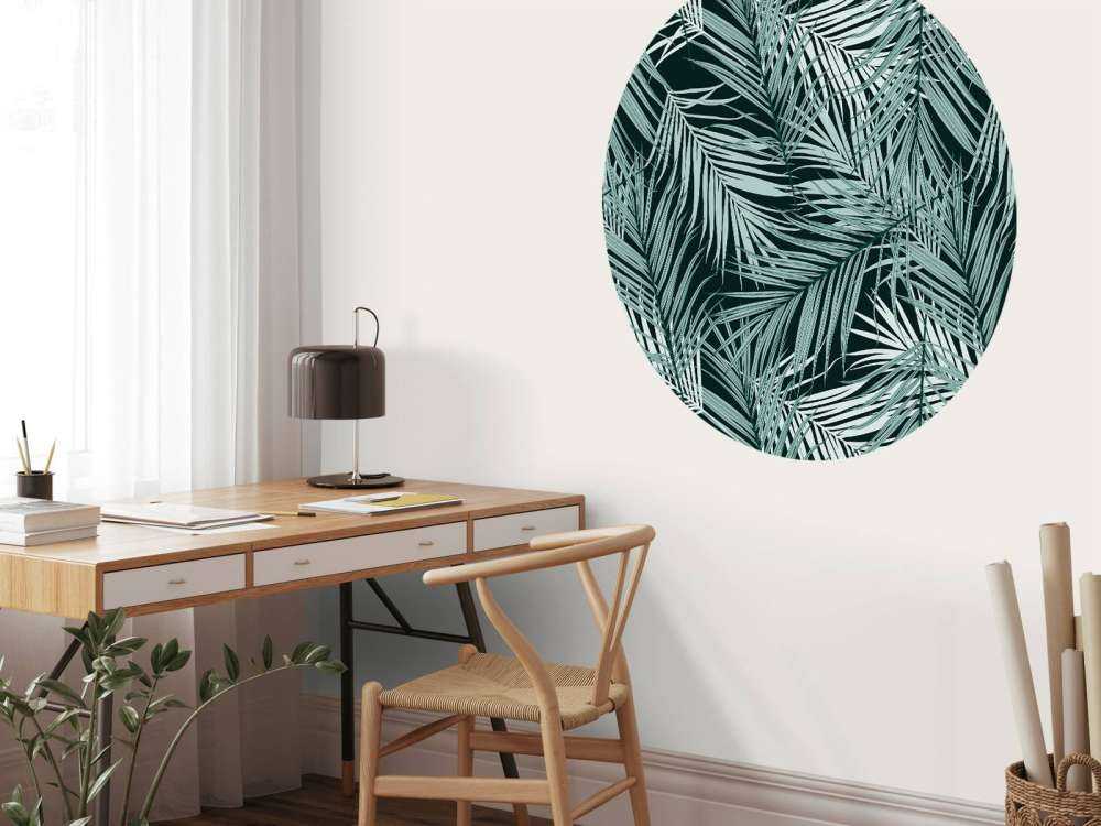 Tropical leaves black background