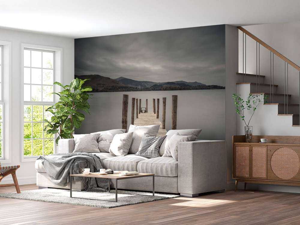 Jetty on a peaceful lake