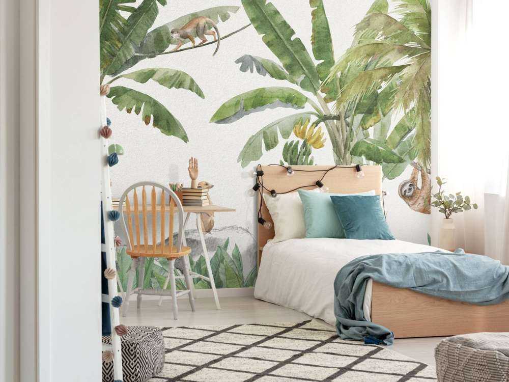 Jungle with colourful animals