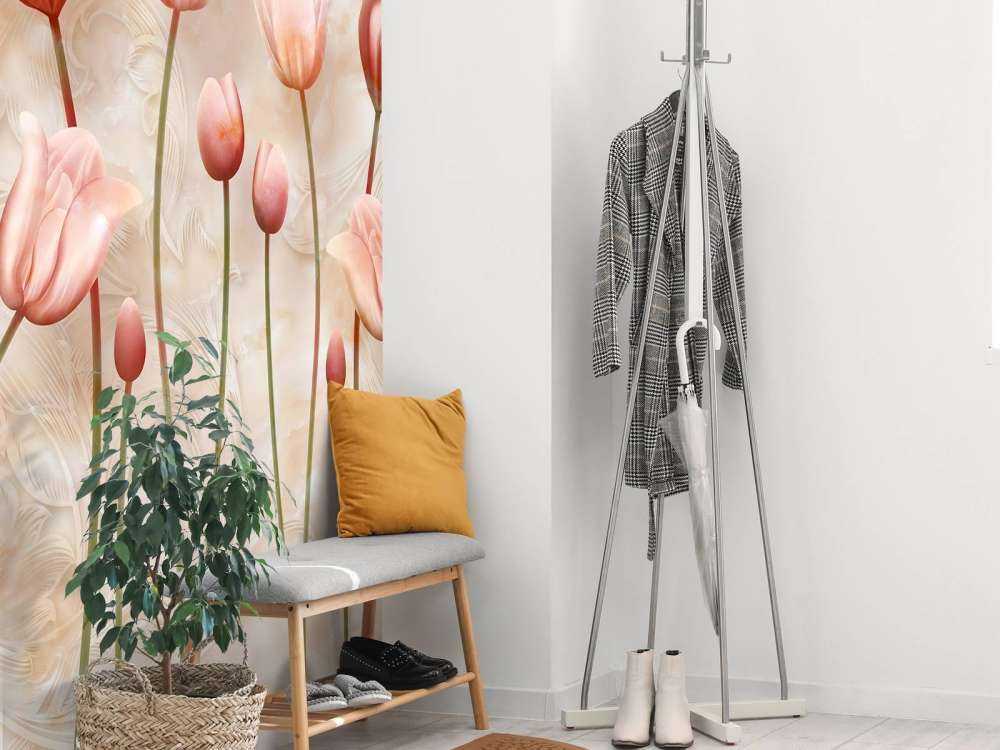 Pink waving tulips