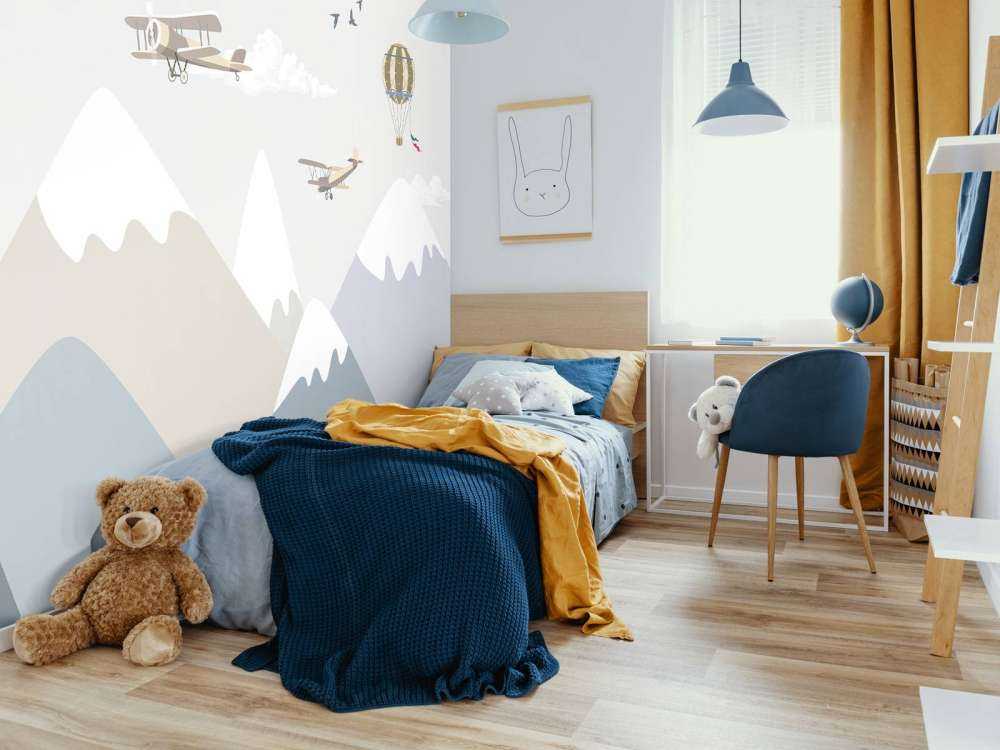 Mountains with balloons