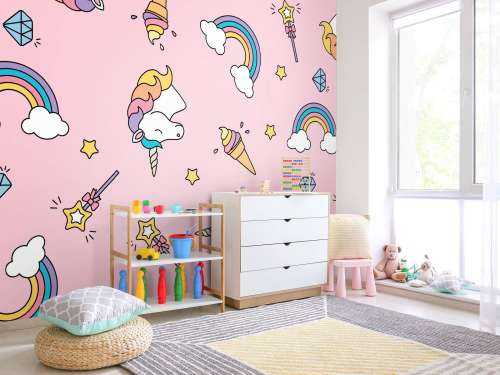 Colourful unicorn pattern
