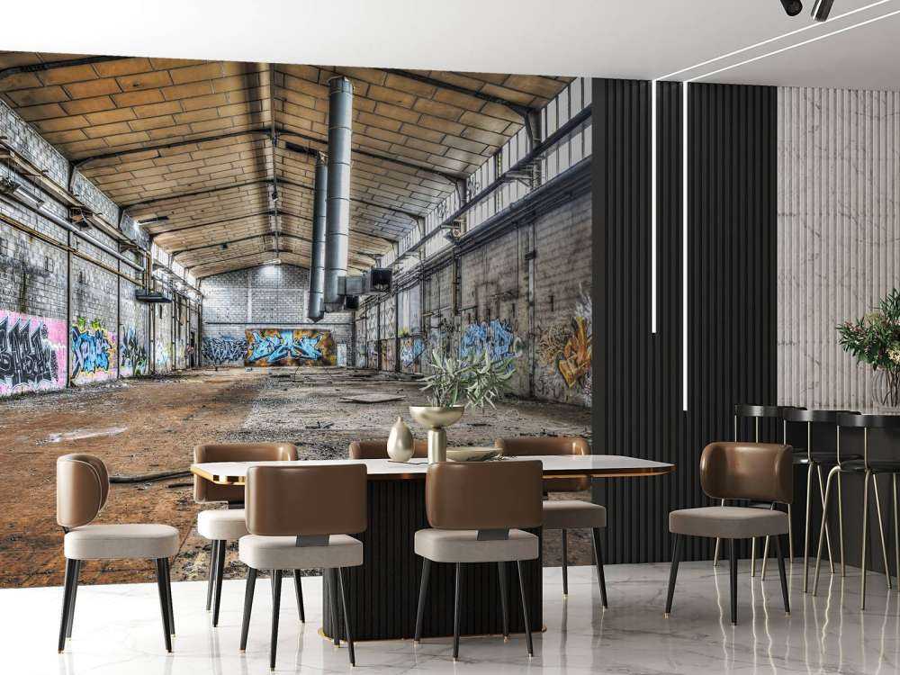 Old abandoned factory hall