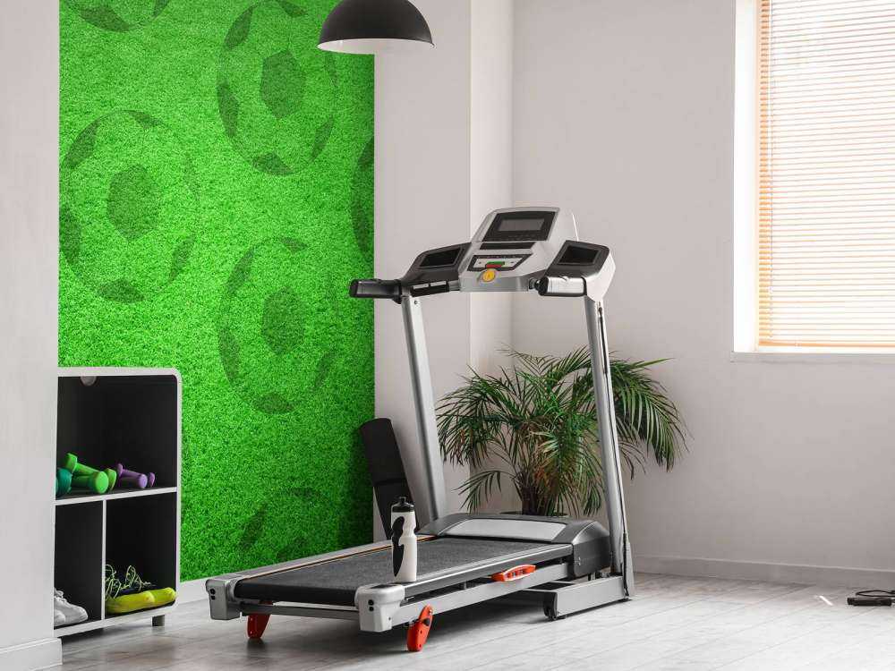 Playing soccer on grass