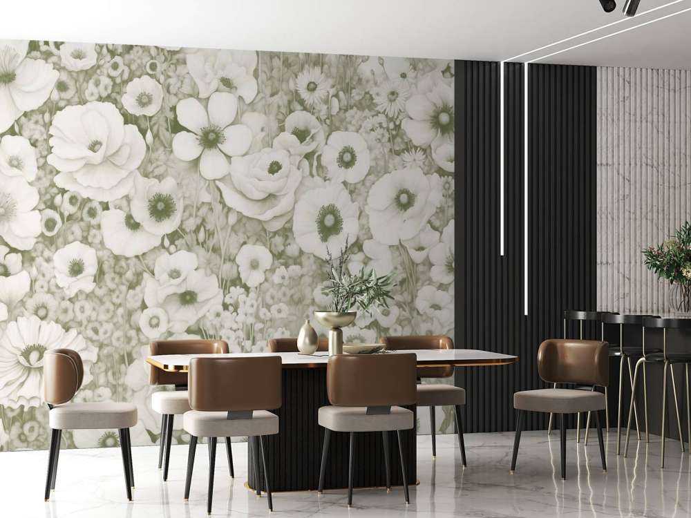 Poppy Tale Monochrome Green