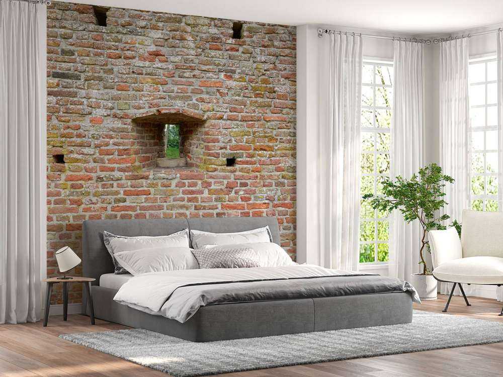 City wall with view through