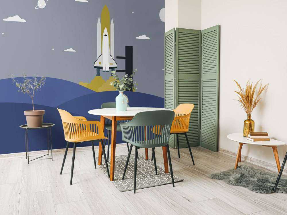 Rocket launch between the hills