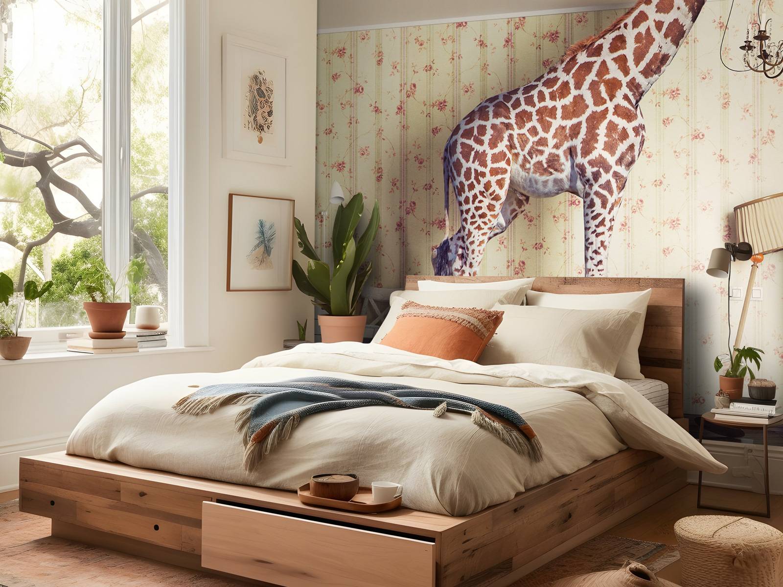 Giraffe in the living room