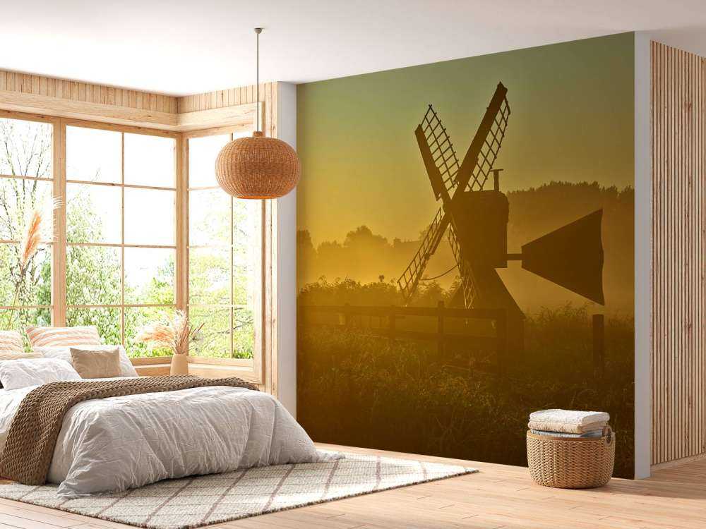 Meadow mill at sunrise