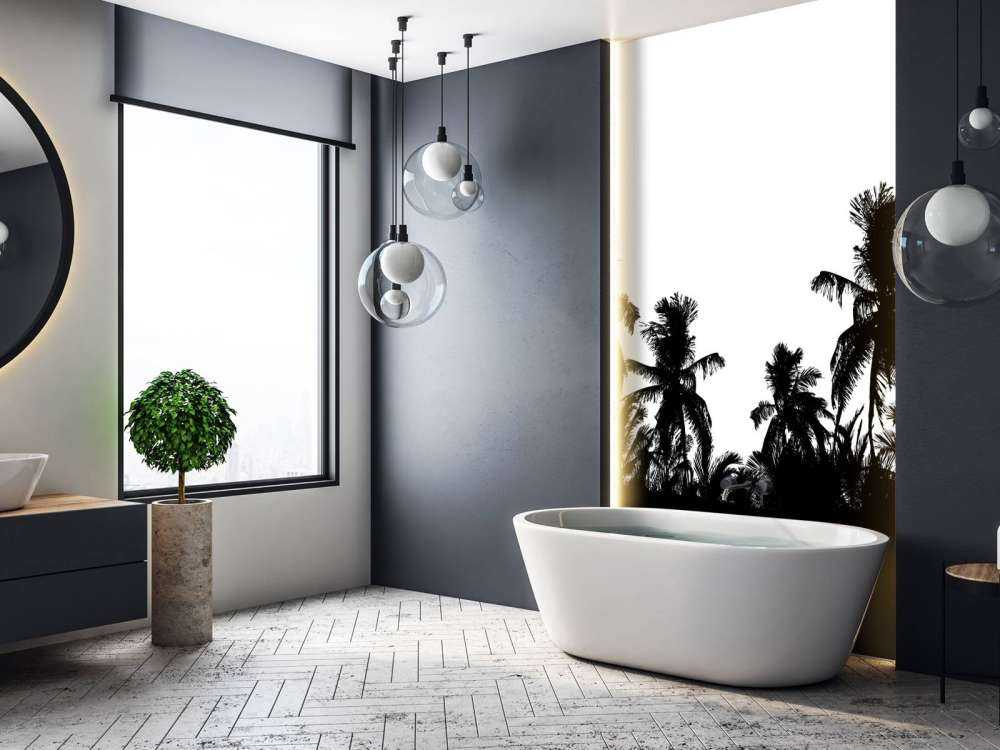 Silhouette palm trees