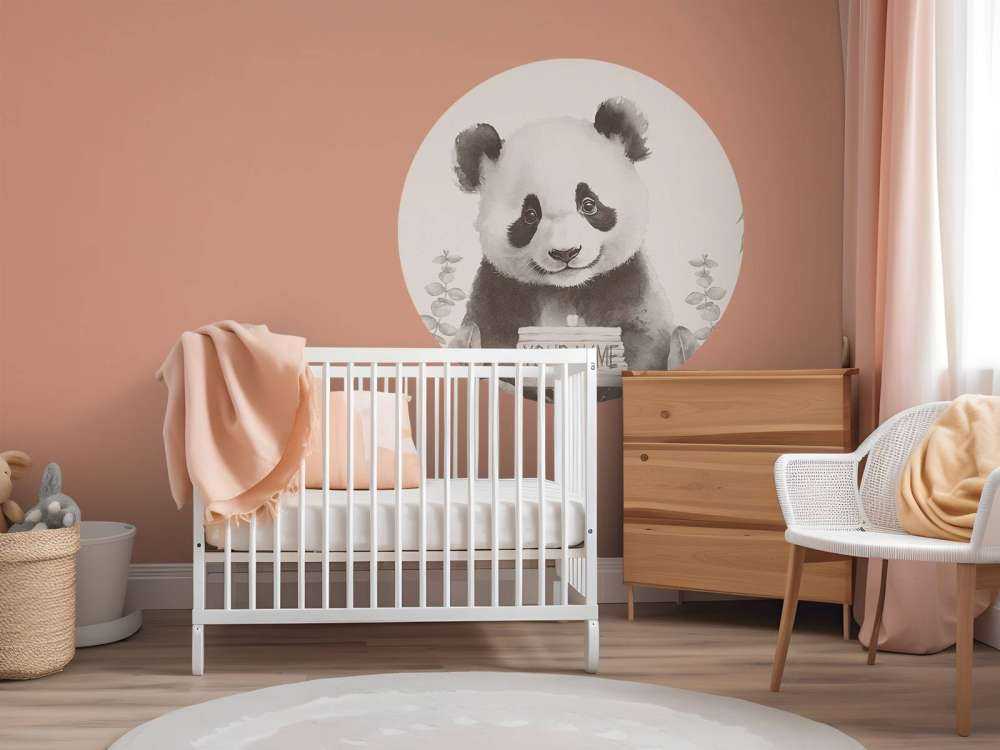 Baby panda in the jungle beige