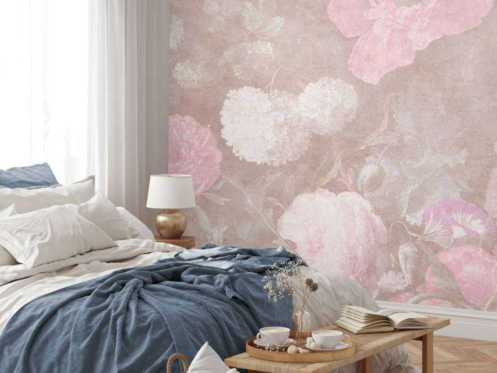 Baroque flowers still life - vintage pastel